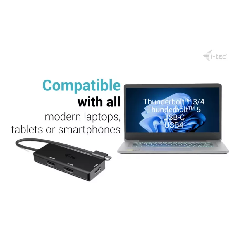 i-tec USB-C Triple 4K HDMI Videoadapter, Power Delivery 100W