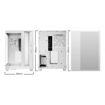 PC-Gehäuse be quiet Light Base 500 LX White Midi Tower ATX/PS2-Netzteilunterstützung 3x120 mm vorne 1x120 mm hinten unterstützt 2,5/3,5-Zoll-Laufwerke 305×436×432 mm