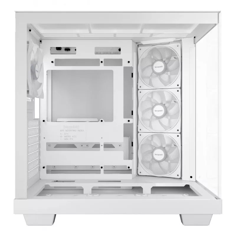 PC-Gehäuse be quiet Light Base 500 LX White Midi Tower ATX/PS2-Netzteilunterstützung 3x120 mm vorne 1x120 mm hinten unterstützt 2,5/3,5-Zoll-Laufwerke 305×436×432 mm