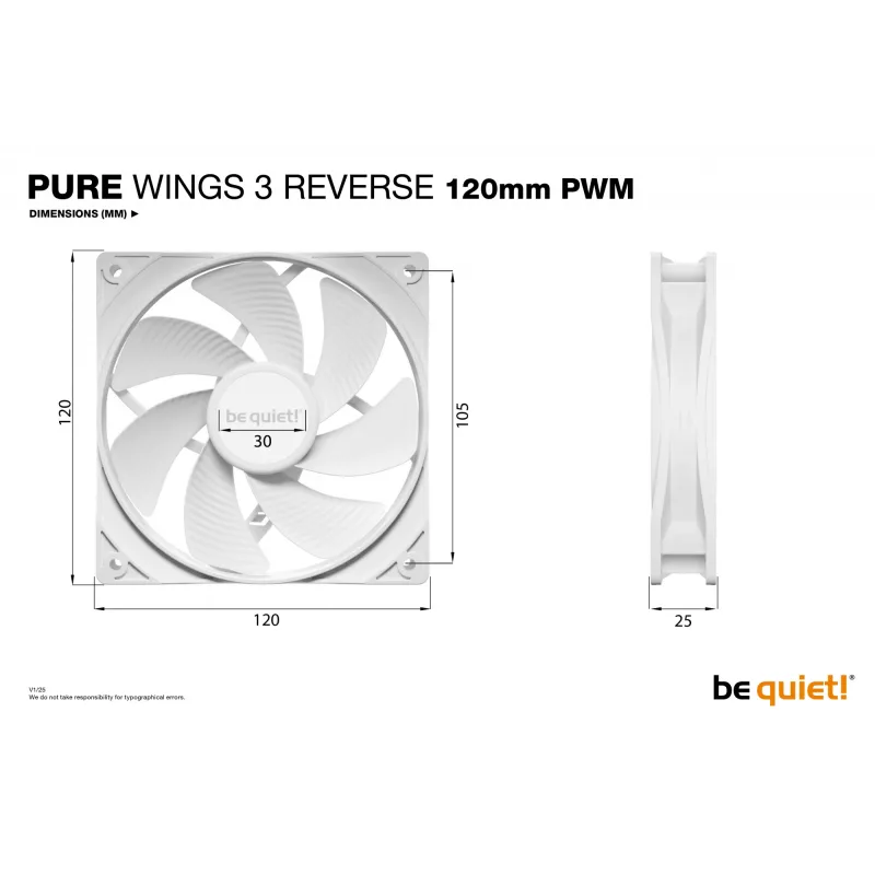 be quiet! Pure Wings 3 120mm | PWM Reverse Weiß 3er-Pack