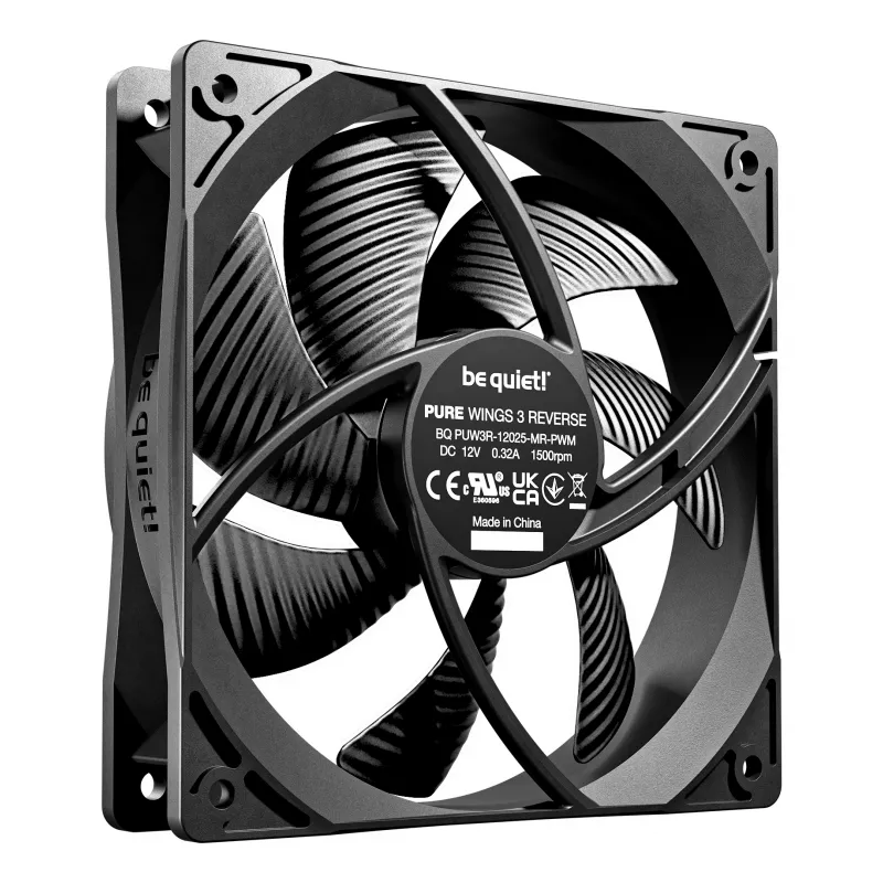 be quiet! Pure Wings 3 120mm | PWM Reverse Triple-Pack Computergehäuselüfter 12 cm Schwarz 3 Stück