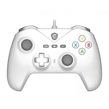 Kabelgebundener USB-Gaming-Controller MSI FORCE GC200 WHITE — ergonomisches Design, kabelgebundene Verbindung