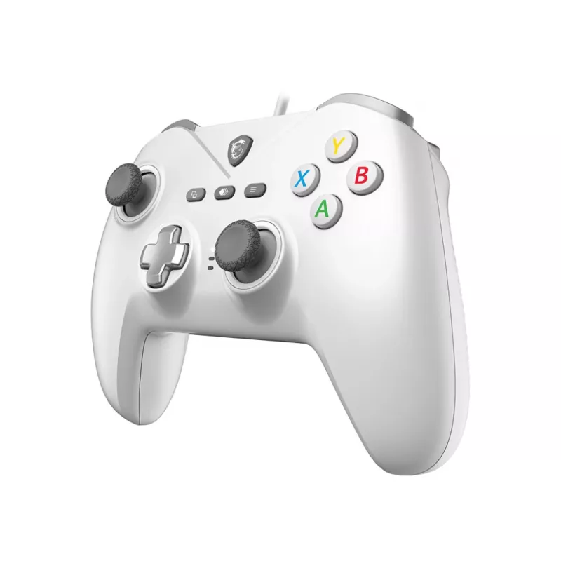 Kabelgebundener USB-Gaming-Controller MSI FORCE GC200 WHITE — ergonomisches Design, kabelgebundene Verbindung