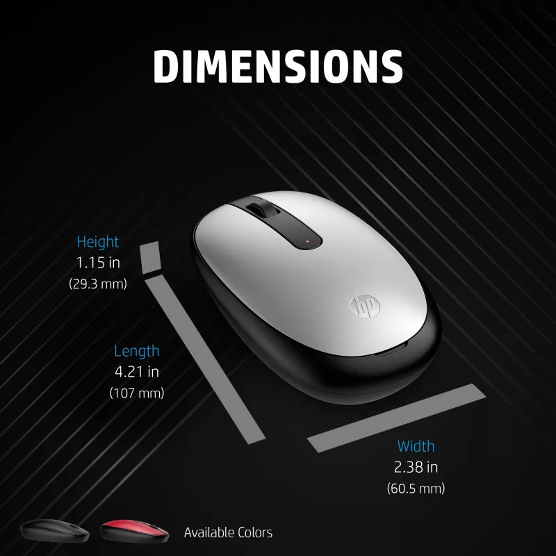 HP 240 Schwarz Bluetooth-Maus, beidhändig, optisch, Bluetooth, 1600 DPI, Schwarz
