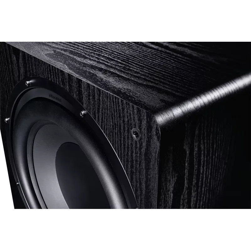 Aktiver Subwoofer Magnat Alpha RS12 — 12-Zoll-Treiber, 120 W RMS, 20–200 Hz, Klasse D, schwarz