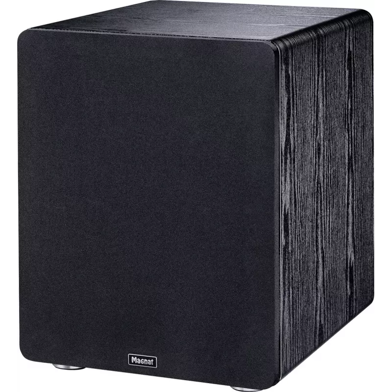 Aktiver Subwoofer Magnat Alpha RS12 — 12-Zoll-Treiber, 120 W RMS, 20–200 Hz, Klasse D, schwarz
