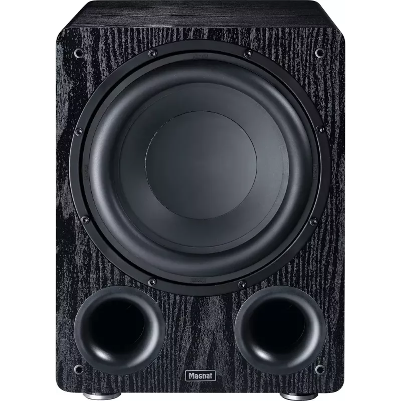 Aktiver Subwoofer Magnat Alpha RS12 — 12-Zoll-Treiber, 120 W RMS, 20–200 Hz, Klasse D, schwarz