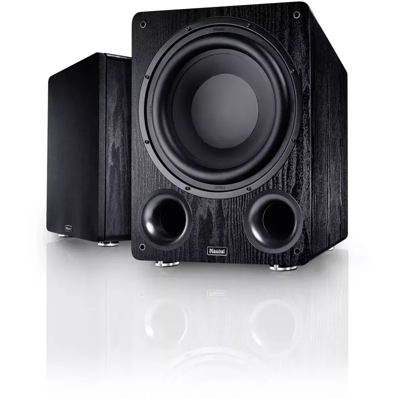 Aktiver Subwoofer Magnat Alpha RS12 — 12-Zoll-Treiber, 120 W RMS, 20–200 Hz, Klasse D, schwarz