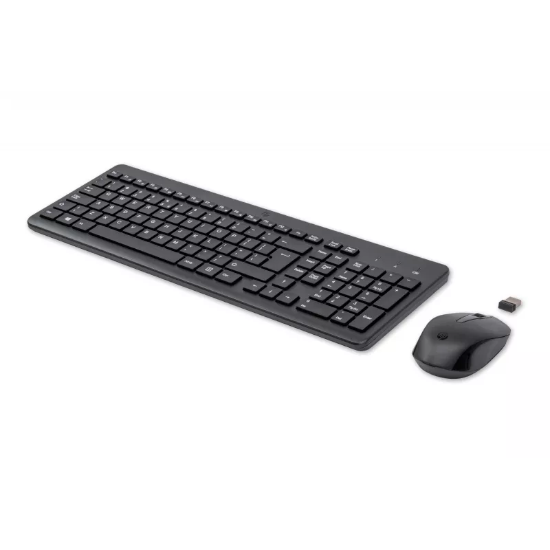 HP 330 Wireless-Maus- und Tastaturkombination, Full-Size (100 %), Kabellos, RF Wireless, QWERTY, Schwarz, Maus inklusive