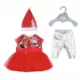 Puppenkleid ZAPF BABY born Xmas Dress für 43 cm Puppen, Textil, mehrfarbig, faltbar, Alter 3–12