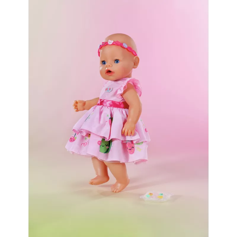 Puppenkleid ZAPF BABY born Kleid mit Pinplay für 43 cm Puppe, mehrfarbig, faltbar, Alter 3+