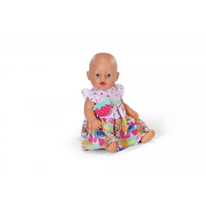 Puppenkleid ZAPF BABY born Kleid Früchte für 43 cm Puppen, mehrfarbig, faltbar, Alter 3+