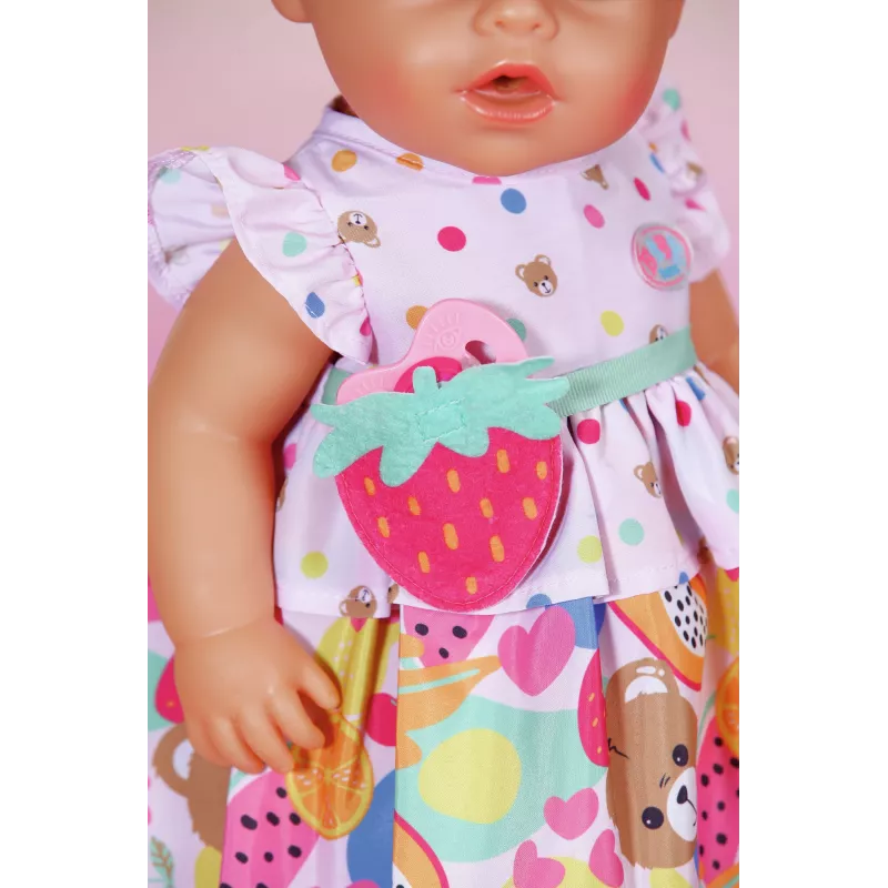 Puppenkleid ZAPF BABY born Kleid Früchte für 43 cm Puppen, mehrfarbig, faltbar, Alter 3+