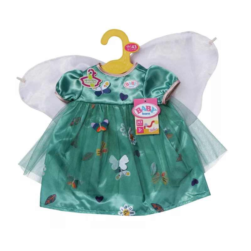 Puppenkleid ZAPF BABY born Feenkleid mit Flügeln für 43 cm Puppen, mehrfarbig, faltbar, für Kinder ab 3 Jahren