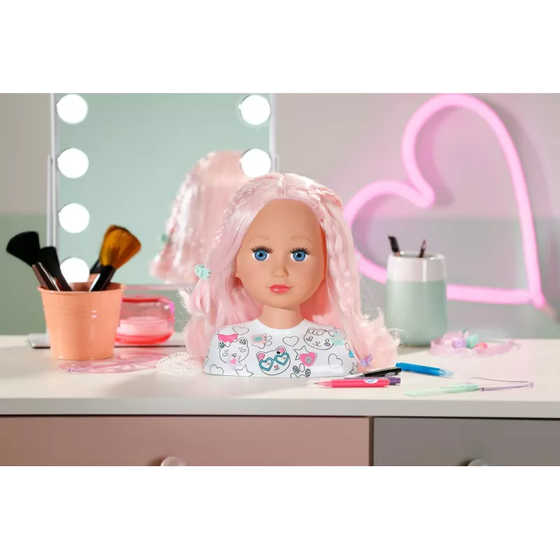 BABY born Styling Head Artist, Makeup/Styling-Puppenkopf, Weiblich, 3 Jahr(e), Mehrfarbig