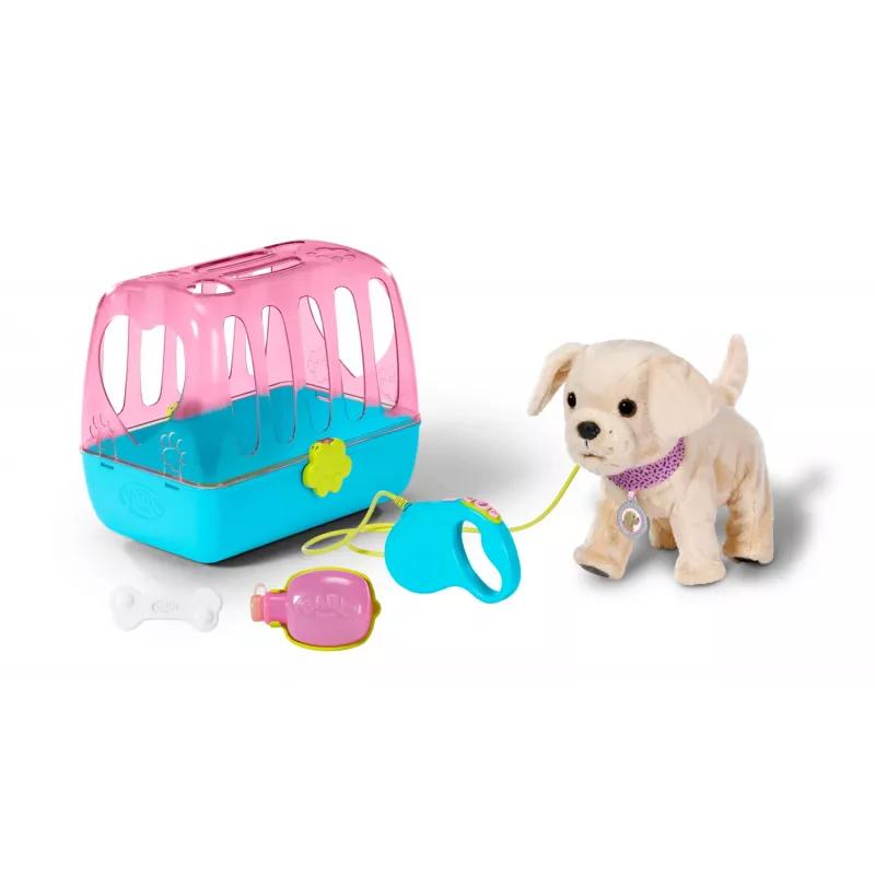 Puppenhaustier ZAPF BABY born My Dog Lucky mit Box — Textil/Kunststoff, mehrfarbig, für 3–12 Jahre, benötigt 4×AAA
