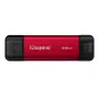 Externe SSD Kingston 512 GB Dual USB-A/USB-C tragbar, USB 3.2 Gen 2, Lesen 1050 MB/s, Schreiben 950 MB/s, Schwarz/Rot