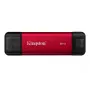 Externe SSD Kingston 2 TB Dual USB-A/USB-C, USB 3.2 Gen 2, Lesen 1050 MB/s, Schreiben 950 MB/s, Schwarz/Rot