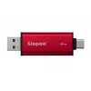 Externe SSD Kingston 2 TB Dual USB-A/USB-C, USB 3.2 Gen 2, Lesen 1050 MB/s, Schreiben 950 MB/s, Schwarz/Rot