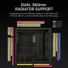 PC-Miditower-Gehäuse CORSAIR FRAME 5000D RS — Schwarz, ATX/EATX-Unterstützung, 3x 140-mm-Frontlüfter, gehärtetes Glas, 250×556×542 mm