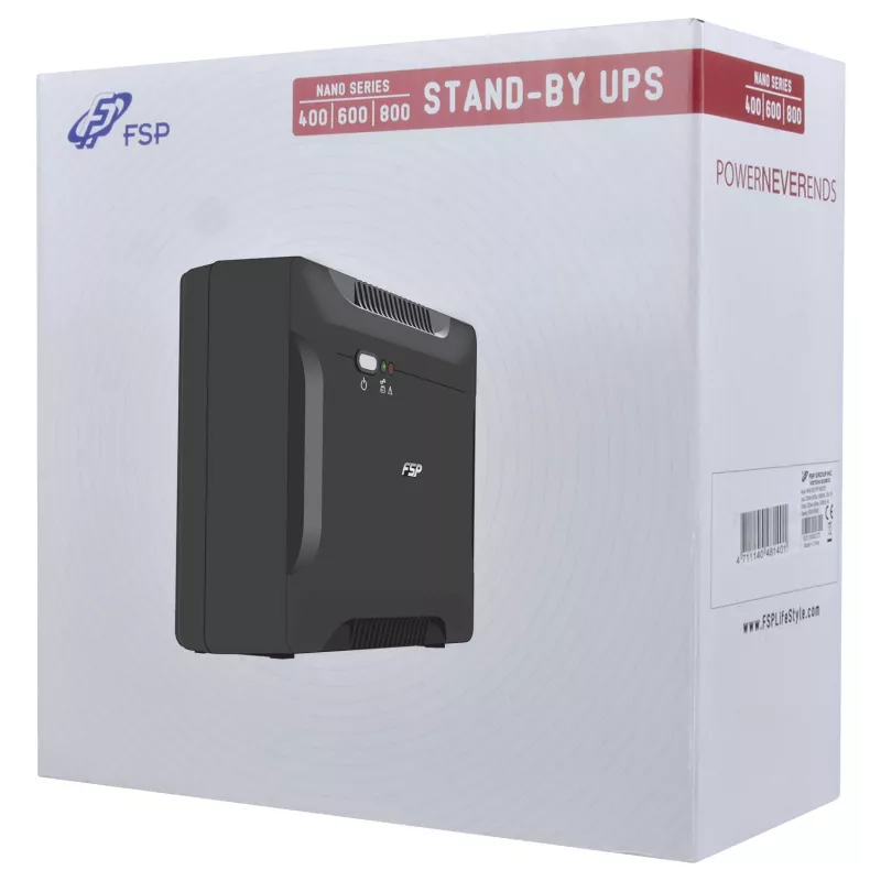 FSP Nano 600 USV (Unterbrechungsfreie Stromversorgung) Standby (Offline) 0,6 kVA 360 W 2 AC-Ausgänge