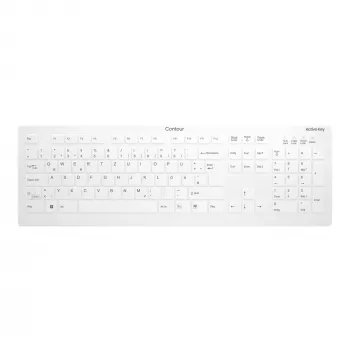 Contour Design Active Key Contour QuickClean Medizinische Tastatur Abnehmbare Abdeckung Full-Size Kabellos Weiß DE C8112