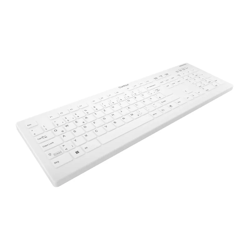 Contour Design Active Key Contour QuickClean Medizinische Tastatur Abnehmbare Abdeckung Full-Size Kabellos Weiß DE C8112