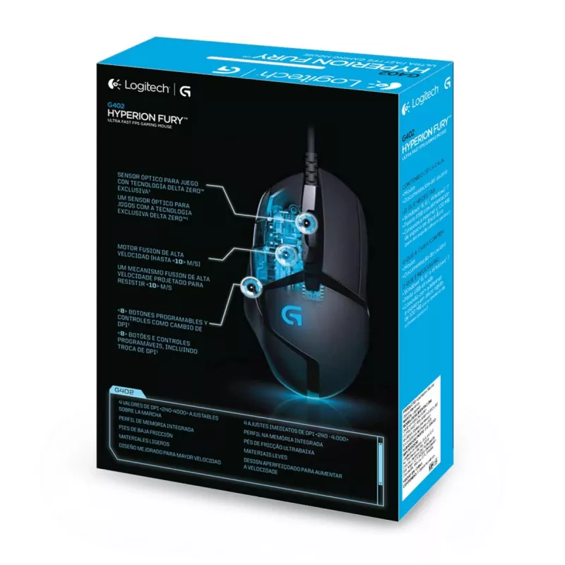 LOGITECH G402 FPS Gaming-Maus USB Hyperion Fury - EWR2
