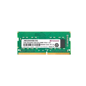 TRANSCEND 8GB Jetram DDR4 3200MHz So-DIMM 1rx8 1gx8 CL22 1.2v