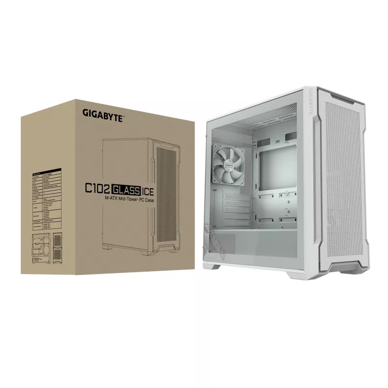 PC-Gehäuse GIGABYTE C102 GLASS Midi Tower Weiß