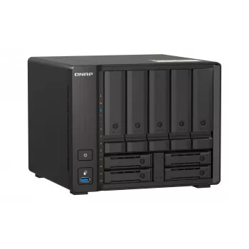 QNAP TS-H973AX NAS Tower Ryzen Embedded V1500B 8 GB DDR4 0 TB QuTS hero Schwarz