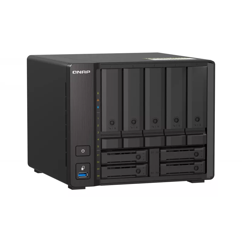 QNAP TS-H973AX NAS Tower Ryzen Embedded V1500B 8 GB DDR4 0 TB QuTS hero Schwarz