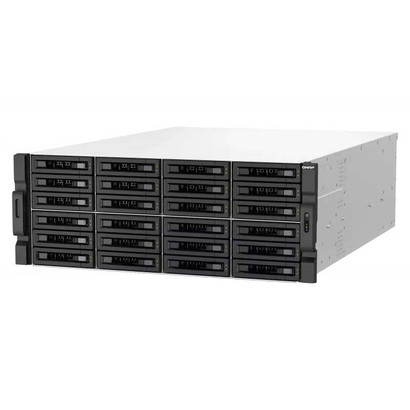 QNAP TS-H3087XU-RP NAS Rack (4U) Intel Xeon E E-2378 64 GB DDR4 0 TB QuTS hero Schwarz, Weiß