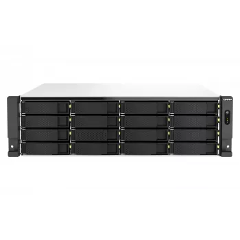 QNAP TS-H2287XU-RP NAS Rack (3U) Intel Xeon E E-2378 64 GB DDR4 0 TB QuTS hero Schwarz, Weiß