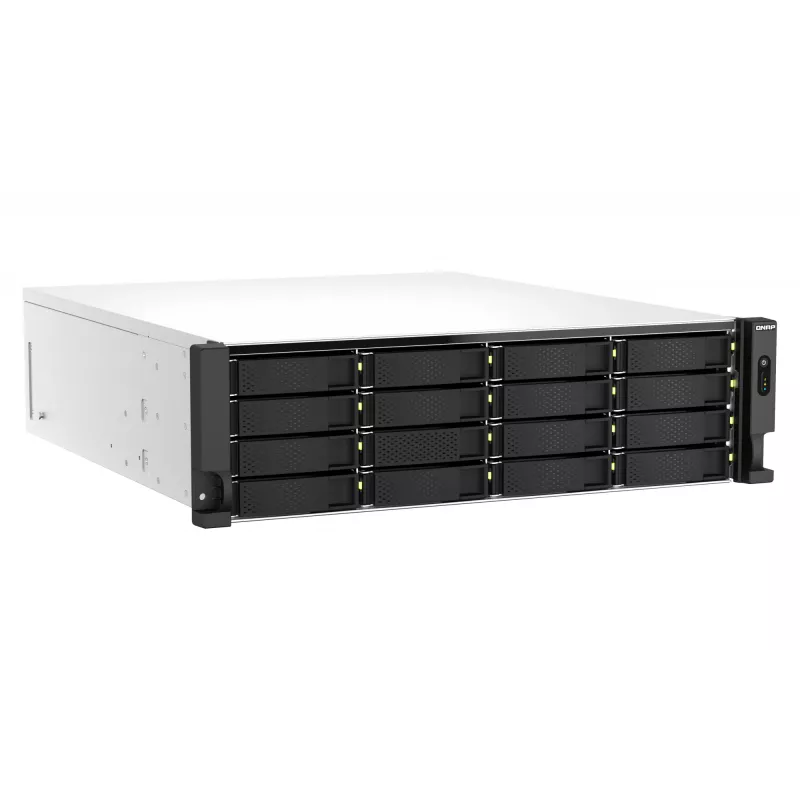 QNAP TS-H2287XU-RP NAS Rack (3U) Intel Xeon E E-2378 64 GB DDR4 0 TB QuTS hero Schwarz, Weiß