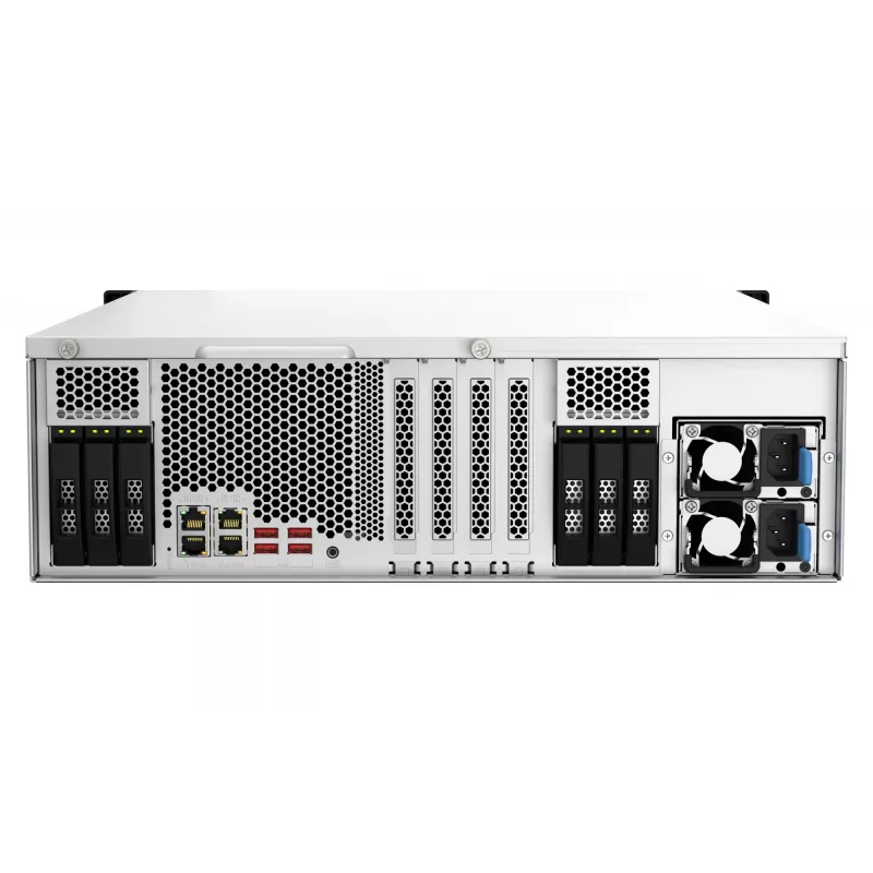 QNAP TS-h2287XU-RP NAS Rack (3U) Intel Xeon E E-2336 32 GB DDR4 0 TB QuTS hero Schwarz, Weiß