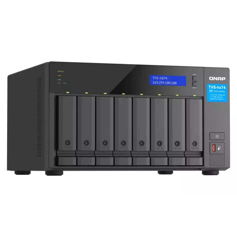 QNAP TVS-h874X NAS Tower Intel® Core™ i9 64 GB DDR4 0 TB QuTS hero Schwarz