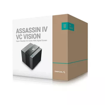 Luftkühler DeepCool ASSASSIN IV VC VISION — Dual-Lüfter 120/140 mm, 300 W TDP, 7 Heatpipes, LGA115x/LGA1200/LGA1700/LGA20xx kompatibel, Schwarz