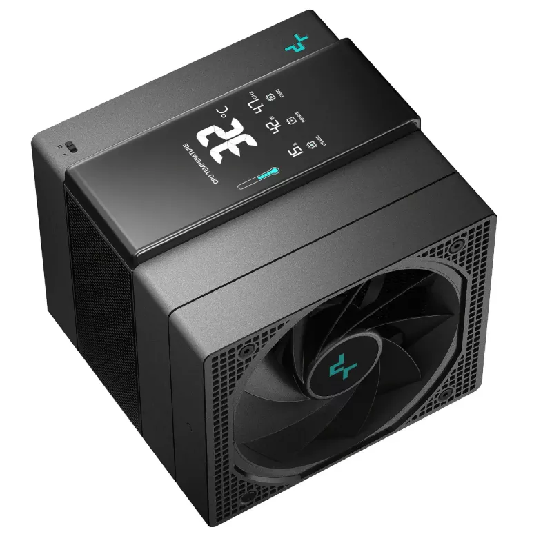 Luftkühler DeepCool ASSASSIN IV VC VISION — Dual-Lüfter 120/140 mm, 300 W TDP, 7 Heatpipes, LGA115x/LGA1200/LGA1700/LGA20xx kompatibel, Schwarz
