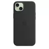 Cover Apple iPhone 15 Plus Silicone Case mit MagSafe Schwarz