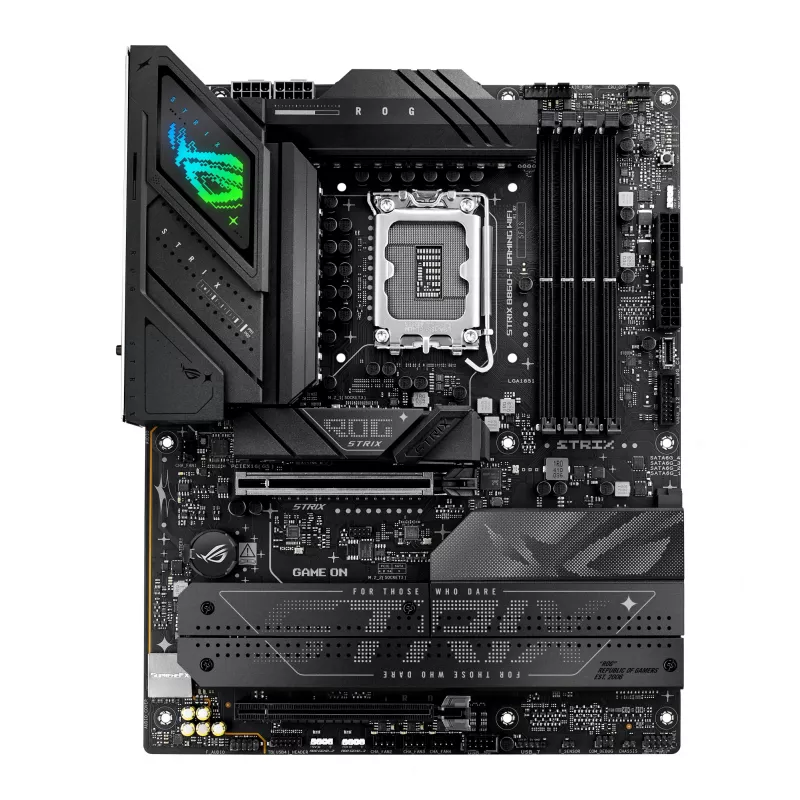 Motherboard ASUS ROG STRIX B860-F GAMING WIFI — Intel B860, LGA 1851, ATX, DDR5, 4x DIMM, Wi‑Fi 7, 2.5Gb LAN, 4x M.2