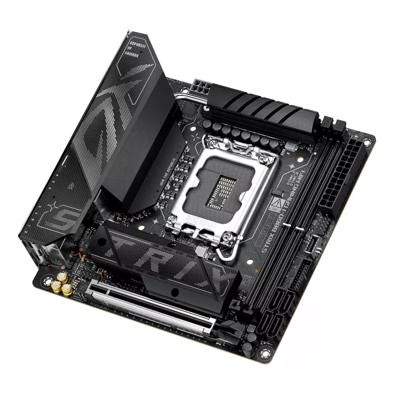 Motherboard ASUS ROG STRIX B860-I GAMING WIFI — Intel B860, LGA 1851, mini ITX, 2× DDR5 DIMM (bis zu 128 GB), Wi‑Fi 7, 2.5Gb LAN