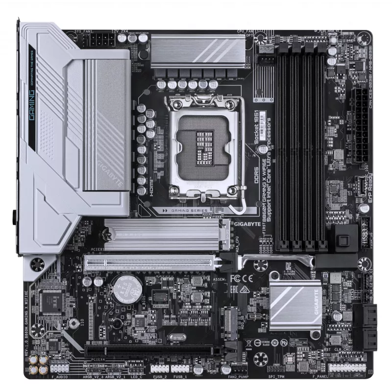 GIGABYTE B860M GAMING X WIFI6E Mainboard - Intel Core Ultra Series CPUs, 8+1+2+2 Phasen VRM, bis zu 9200MHz DDR5, 1xPCIe 5.0 + 1xPCIe 4.0 M.2, 2.5GbE LAN, WIFI 6E, USB 4