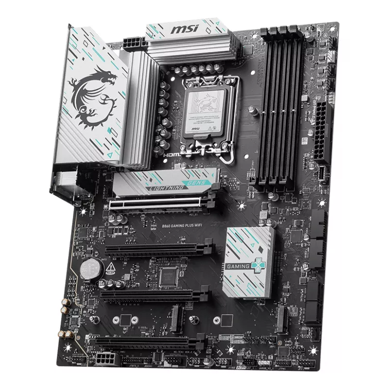Motherboard MSI B860 GAMING PLUS WIFI — Intel B860, LGA 1851, ATX, DDR5, 4x DIMM, 3x M.2, Wi‑Fi 7, 5GbE