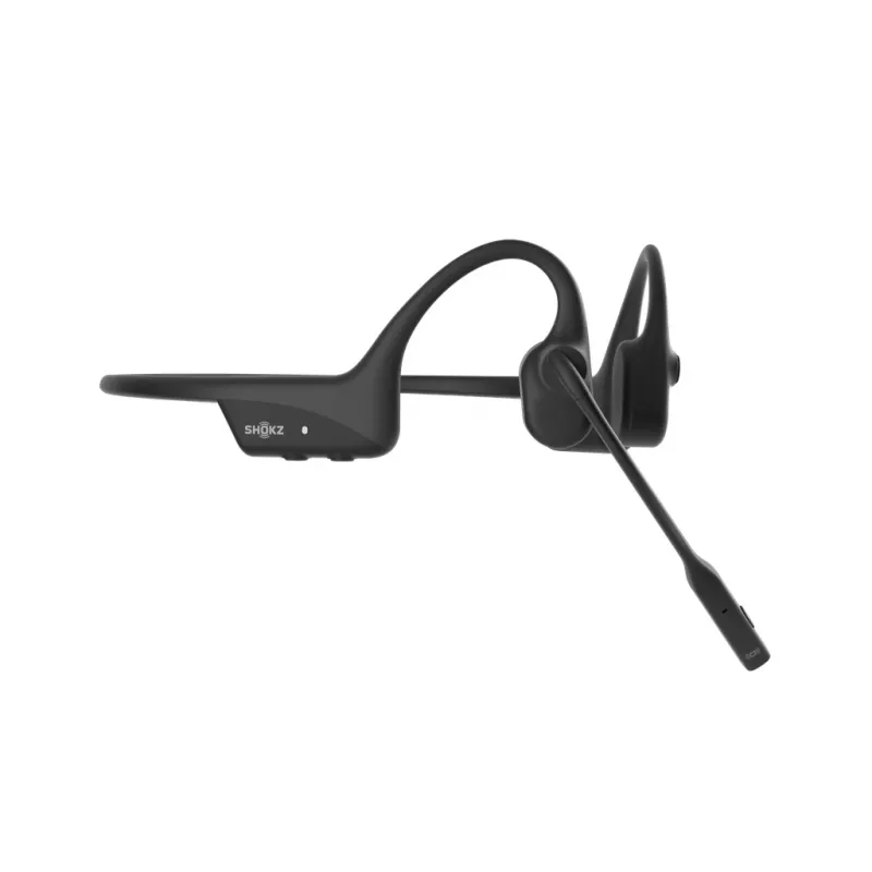 Headset Shokz OpenComm2 UC 2025 — kabelloses Knochenschall-Ohrhörer-Headset, 16 h Sprechzeit, USB Typ-A/Typ-C, ANC, 29 m Reichweite, schwarz