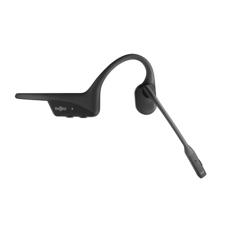 Headset Shokz OpenComm2 UC 2025 — kabelloses Knochenschall-Ohrhörer-Headset, 16 h Sprechzeit, USB Typ-A/Typ-C, ANC, 29 m Reichweite, schwarz