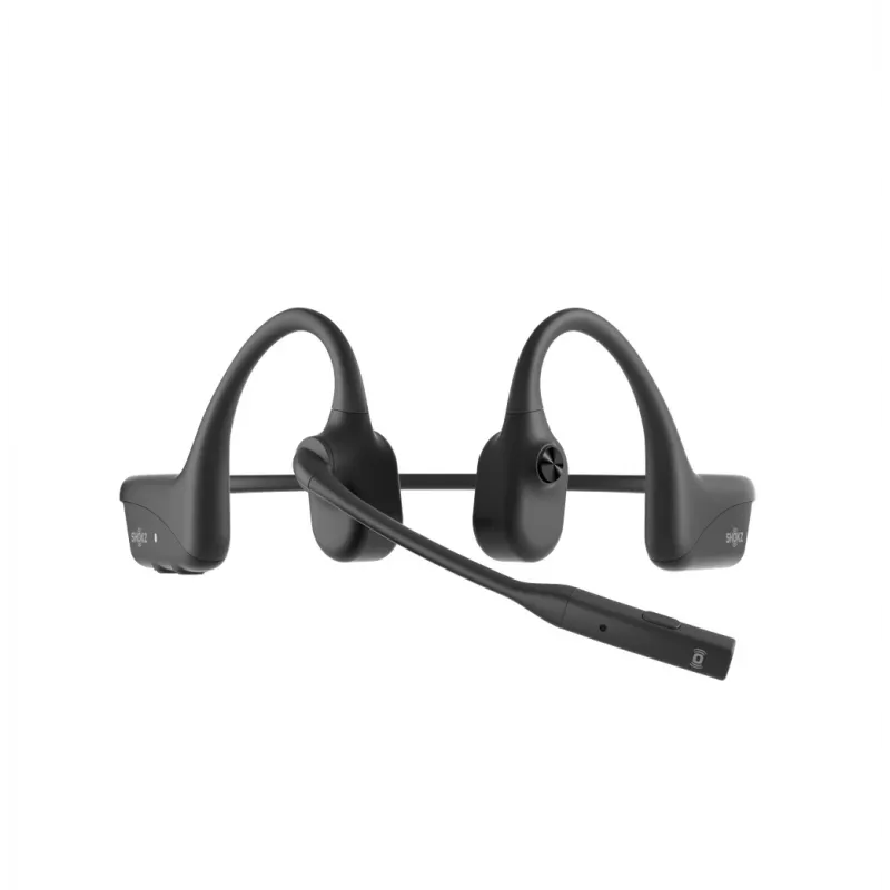 Headset Shokz OpenComm2 UC 2025 — kabelloses Knochenschall-Ohrhörer-Headset, 16 h Sprechzeit, USB Typ-A/Typ-C, ANC, 29 m Reichweite, schwarz
