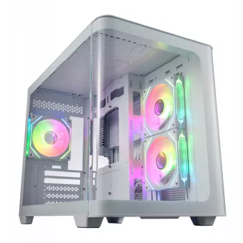 FSP S380-WA Gehäuse Mini Tower mITX, mATX Weiß ARGB