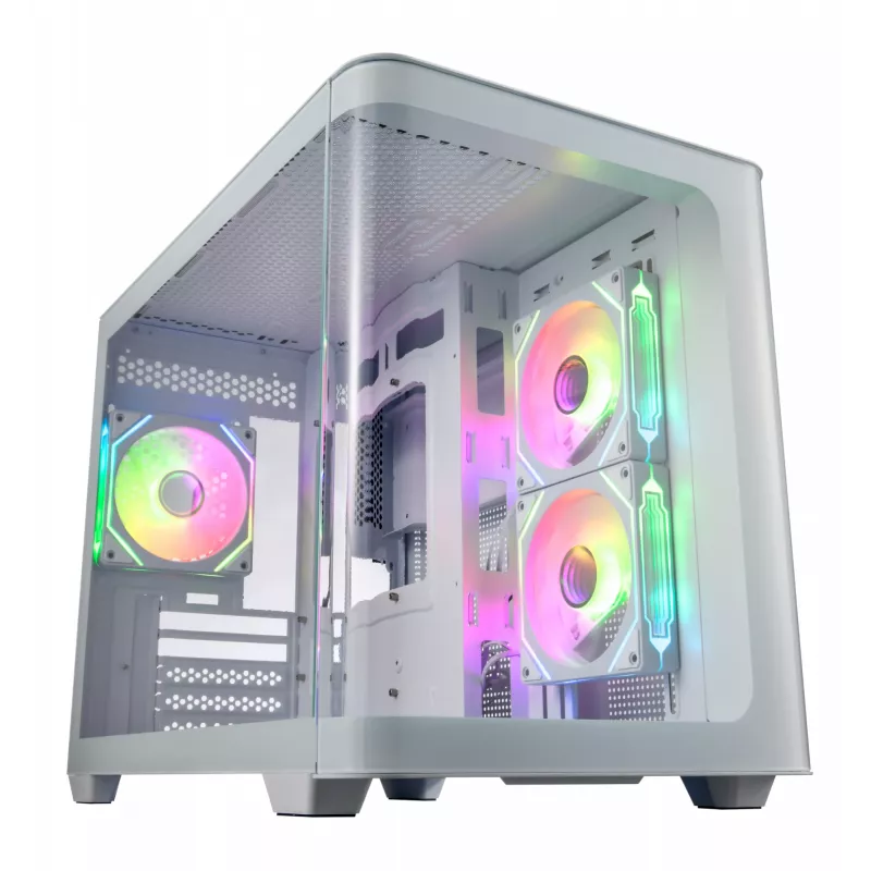 FSP S380-WA Gehäuse Mini Tower mITX, mATX Weiß ARGB