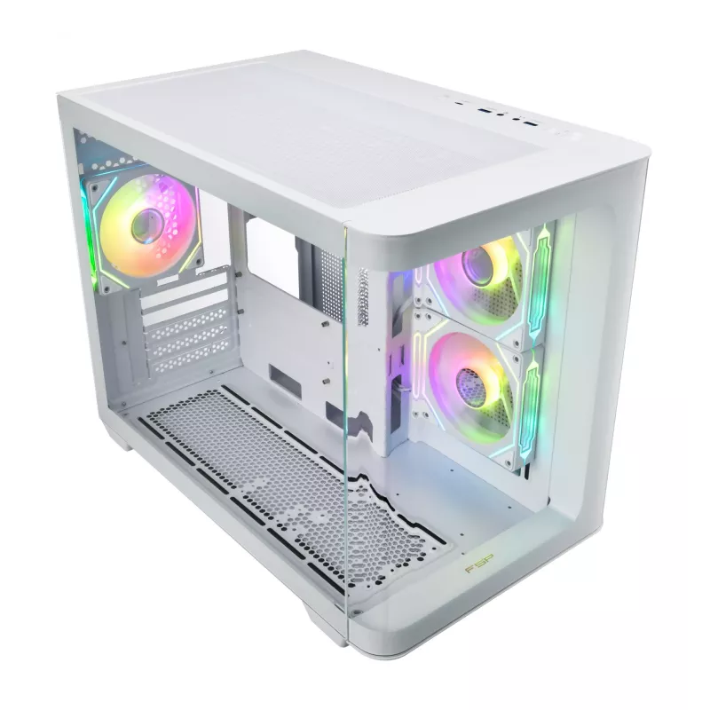 FSP S380-WA Gehäuse Mini Tower mITX, mATX Weiß ARGB